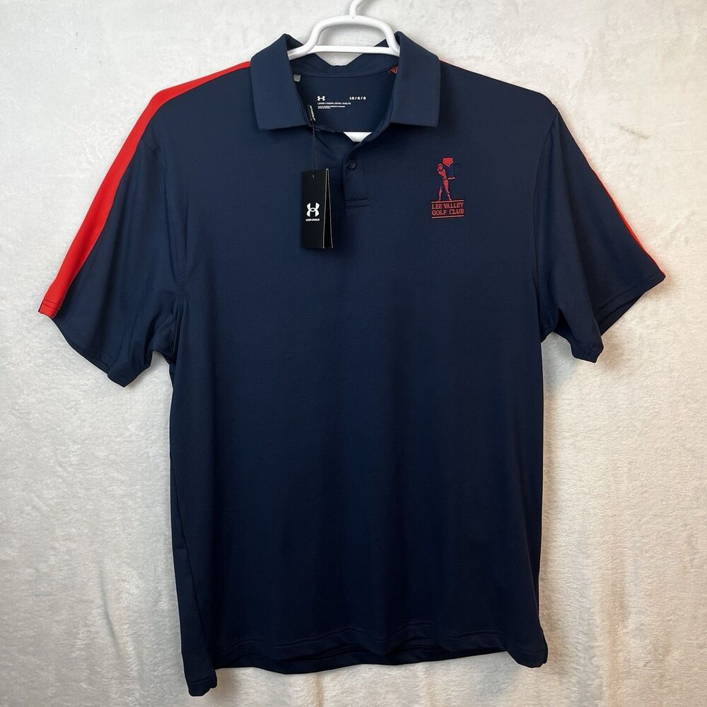 Under Armour Men Polo Golf Shirt Size Large T2G Color Block Lee Valley Golf Club